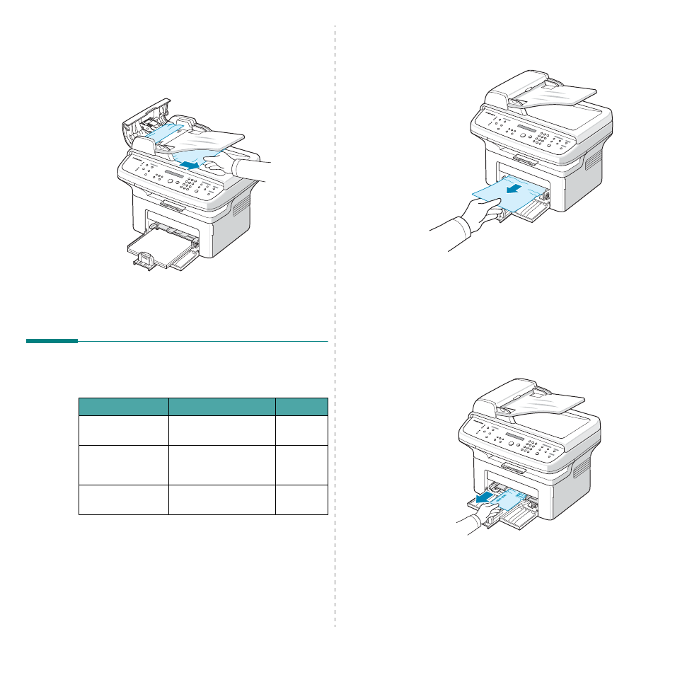Exit misfeed, Clearing paper jams, In the tray | In the manual tray | Samsung SCX-4521FG User Manual | Page 59 / 117