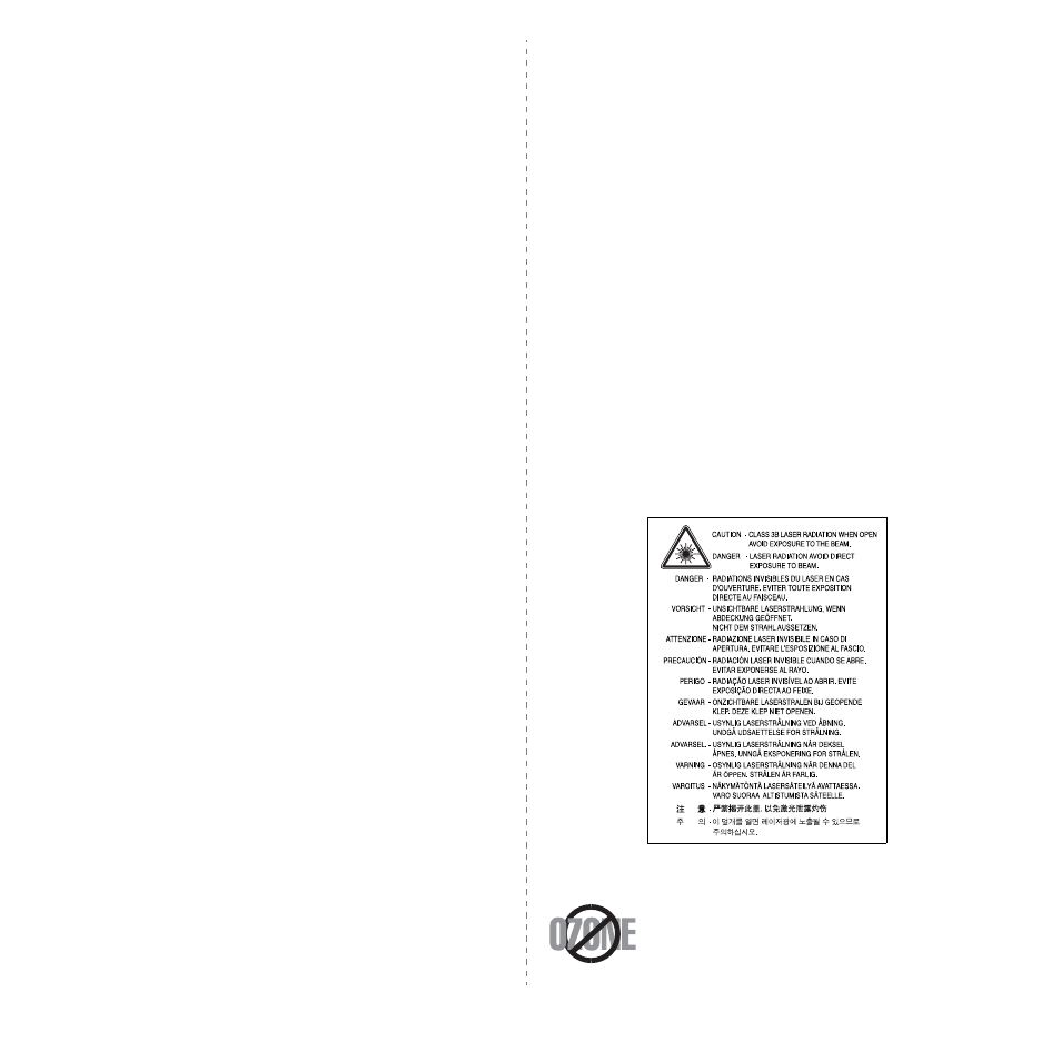 Important precautions and safety information, Laser safety statement, Ozone safety | Samsung SCX-4521FG User Manual | Page 8 / 117