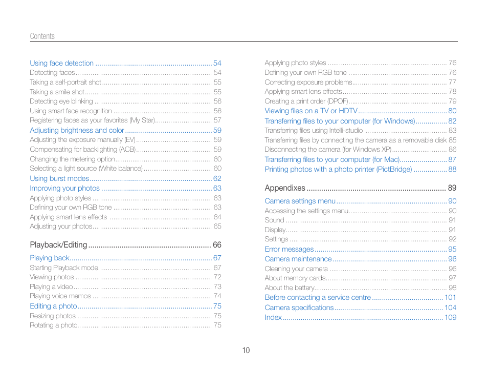 Samsung WB650 User Manual | Page 11 / 113