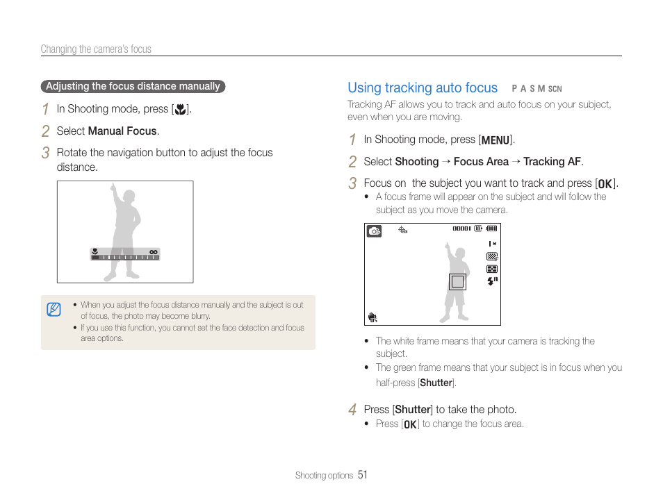 Using tracking auto focus | Samsung WB650 User Manual | Page 52 / 113