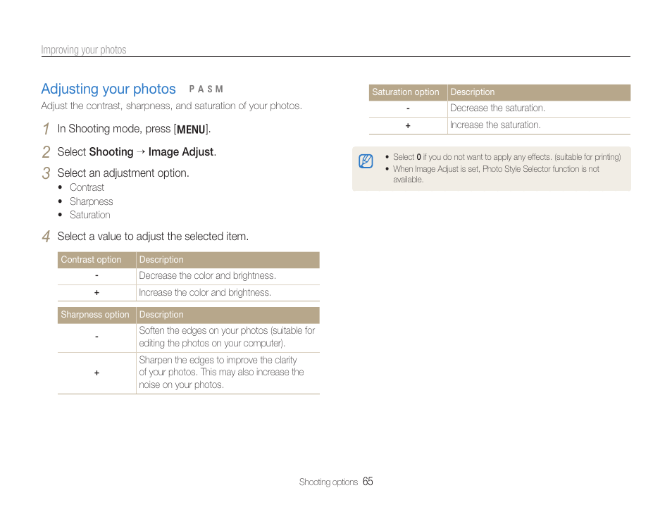 Adjusting your photos | Samsung WB650 User Manual | Page 66 / 113