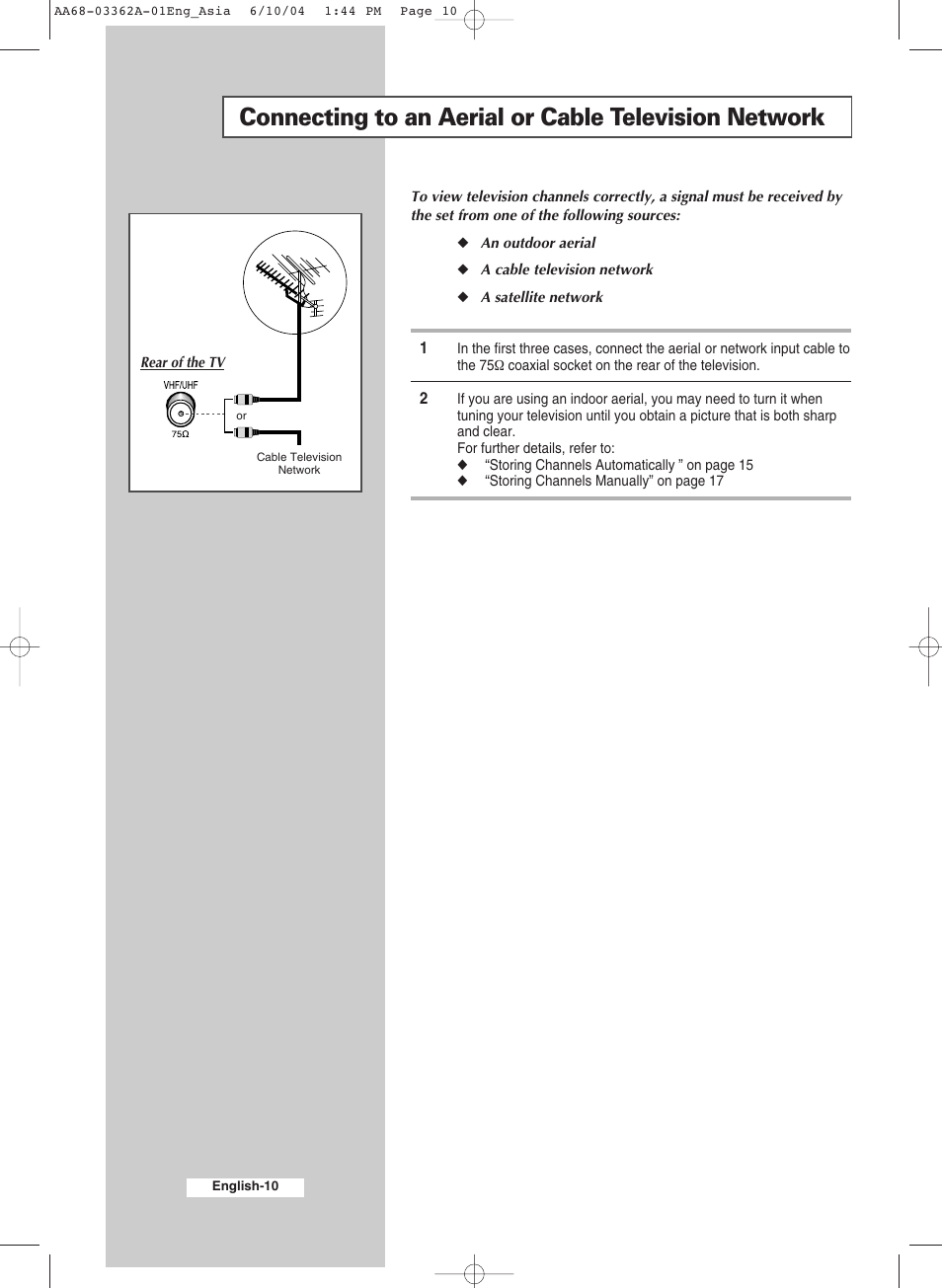 Samsung CS29A7SP User Manual | Page 10 / 52
