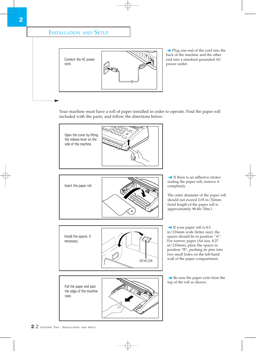 Installing paper | Samsung sf 150 User Manual | Page 17 / 58