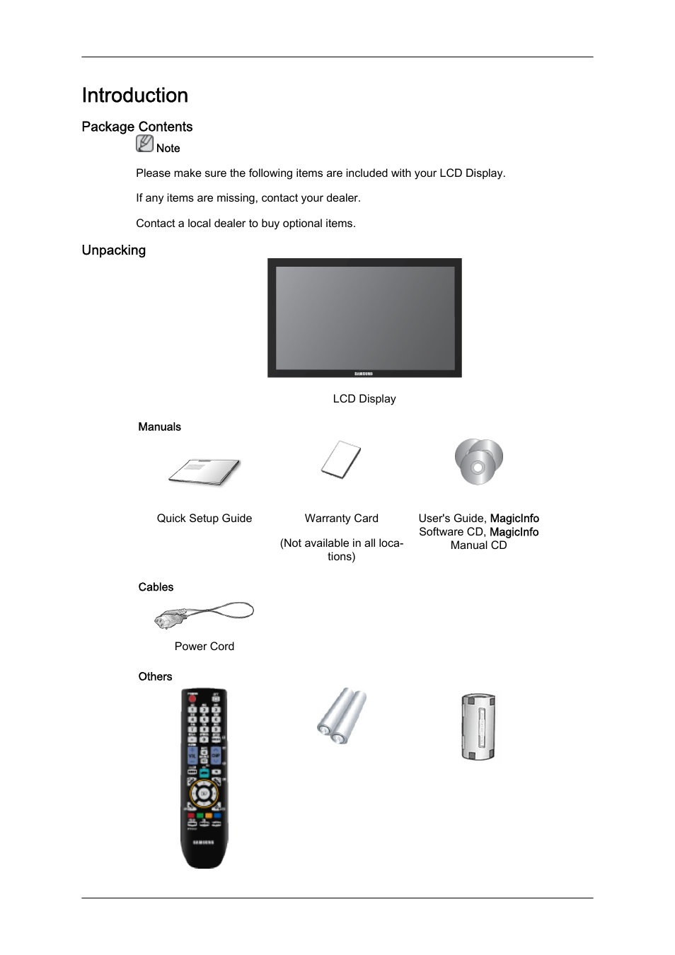 Introduction | Samsung 230TSN User Manual | Page 2 / 20