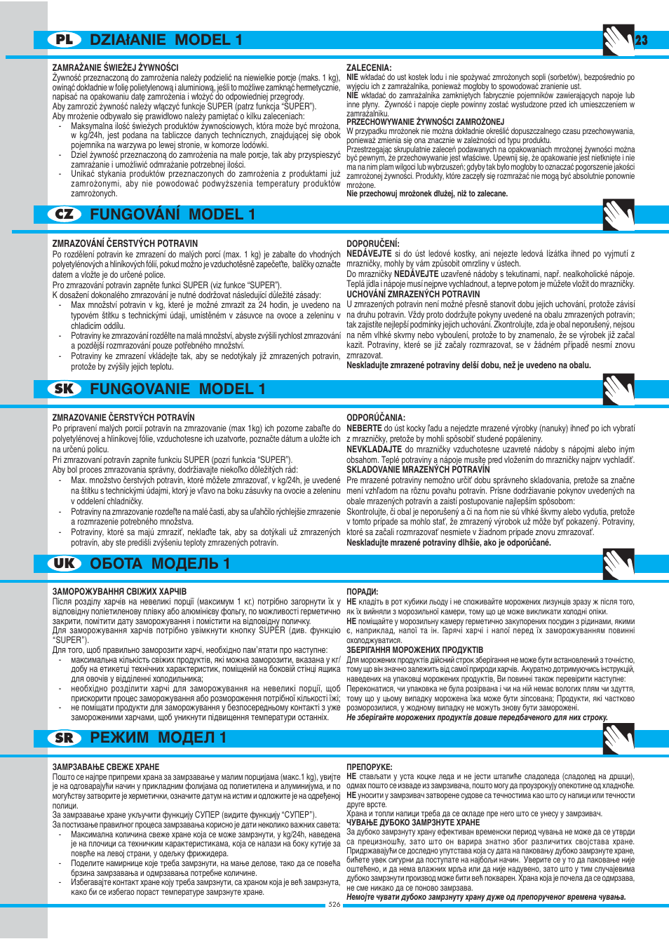 23 pl cz sk uk sr | Ardo DP23SA - DP24SA - DP28SA User Manual | Page 23 / 40