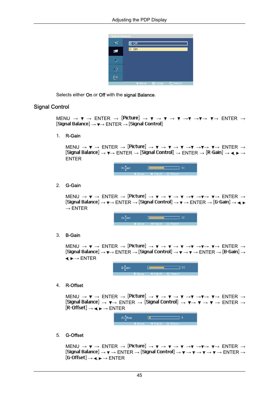 Signal control | Samsung P63FP-2 User Manual | Page 71 / 117