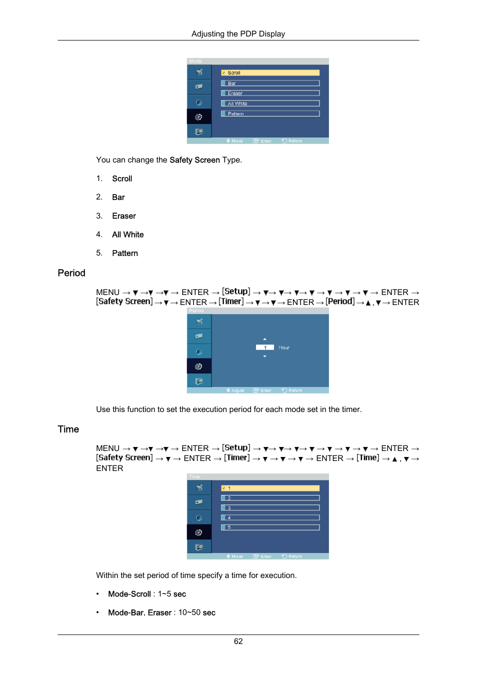 Period, Time | Samsung P63FP-2 User Manual | Page 88 / 117