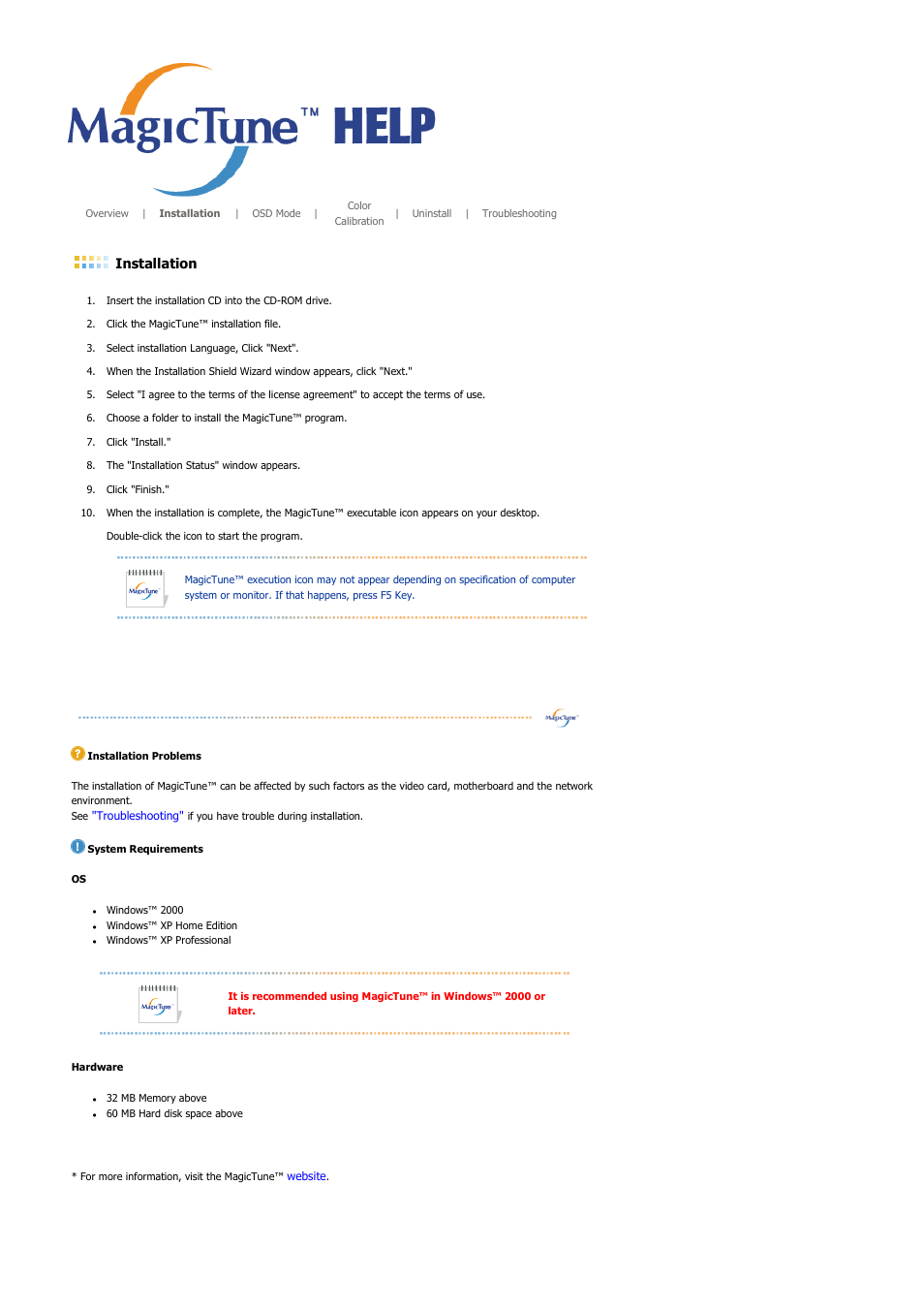 Installation | Samsung 225BW User Manual | Page 36 / 65