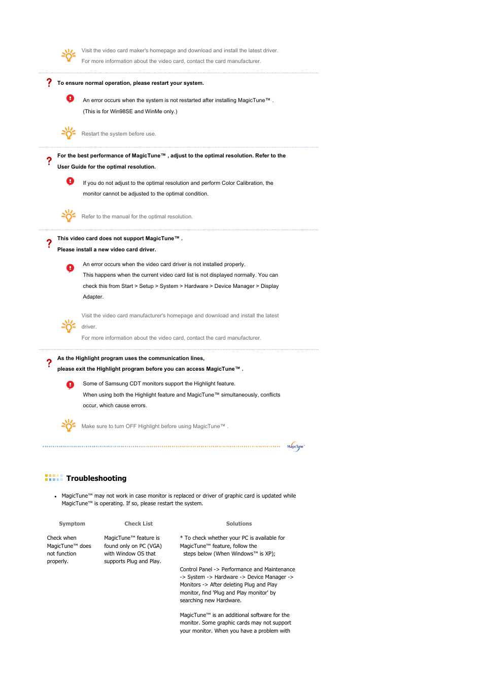 Troubleshooting | Samsung 225BW User Manual | Page 46 / 65