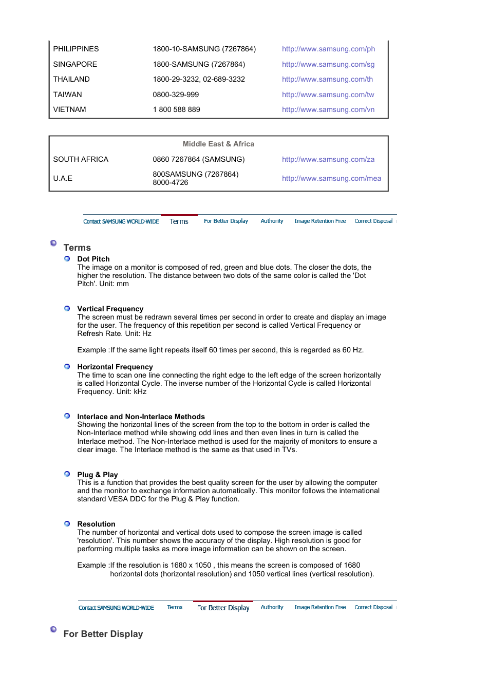 For better display | Samsung 225BW User Manual | Page 58 / 65