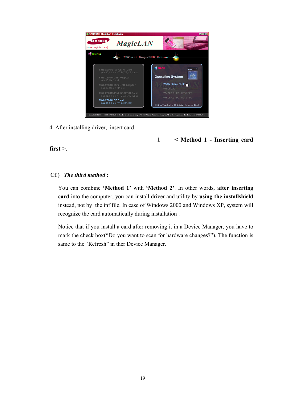 Samsung SWL-2200C User Manual | Page 19 / 82