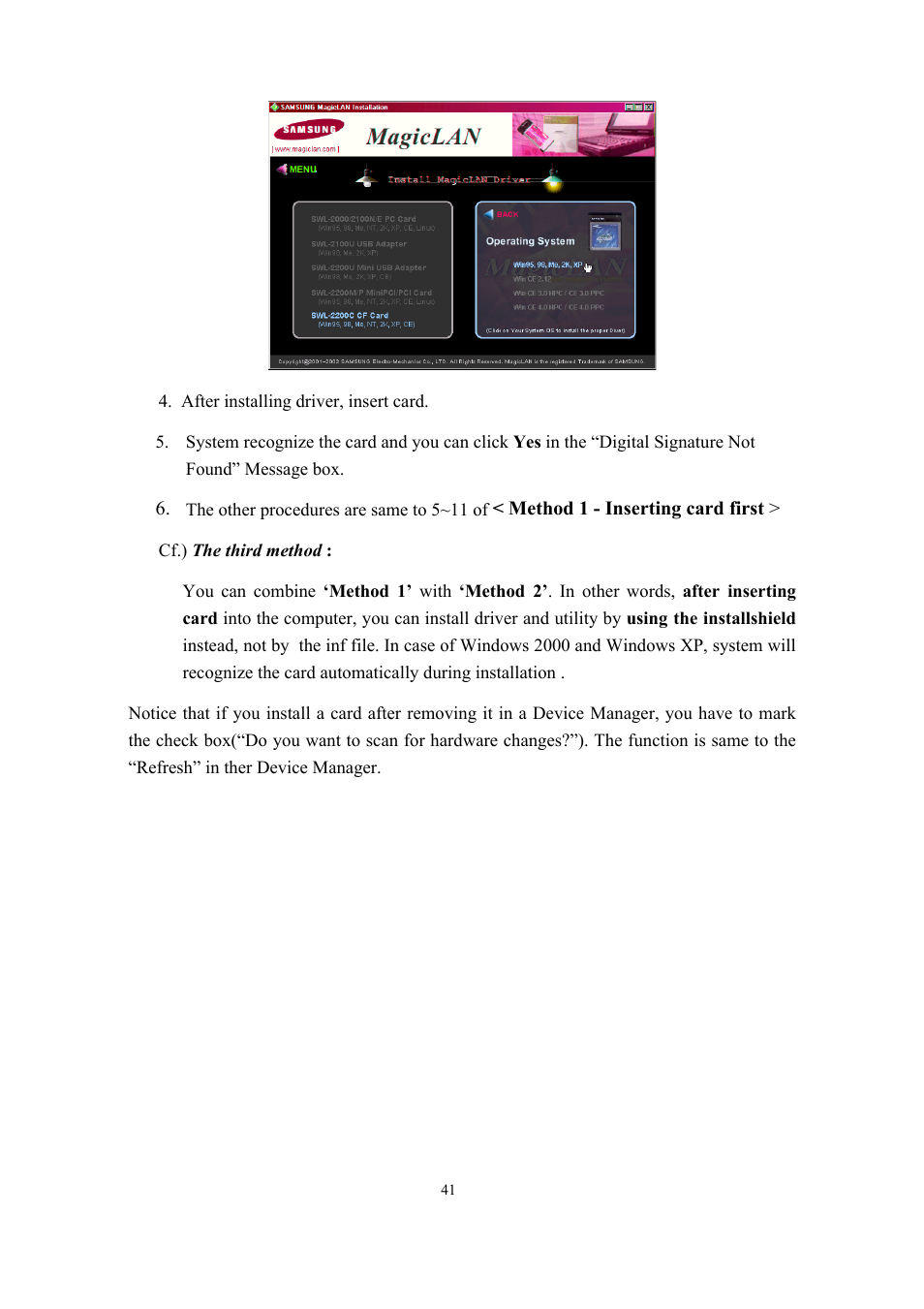 Samsung SWL-2200C User Manual | Page 41 / 82