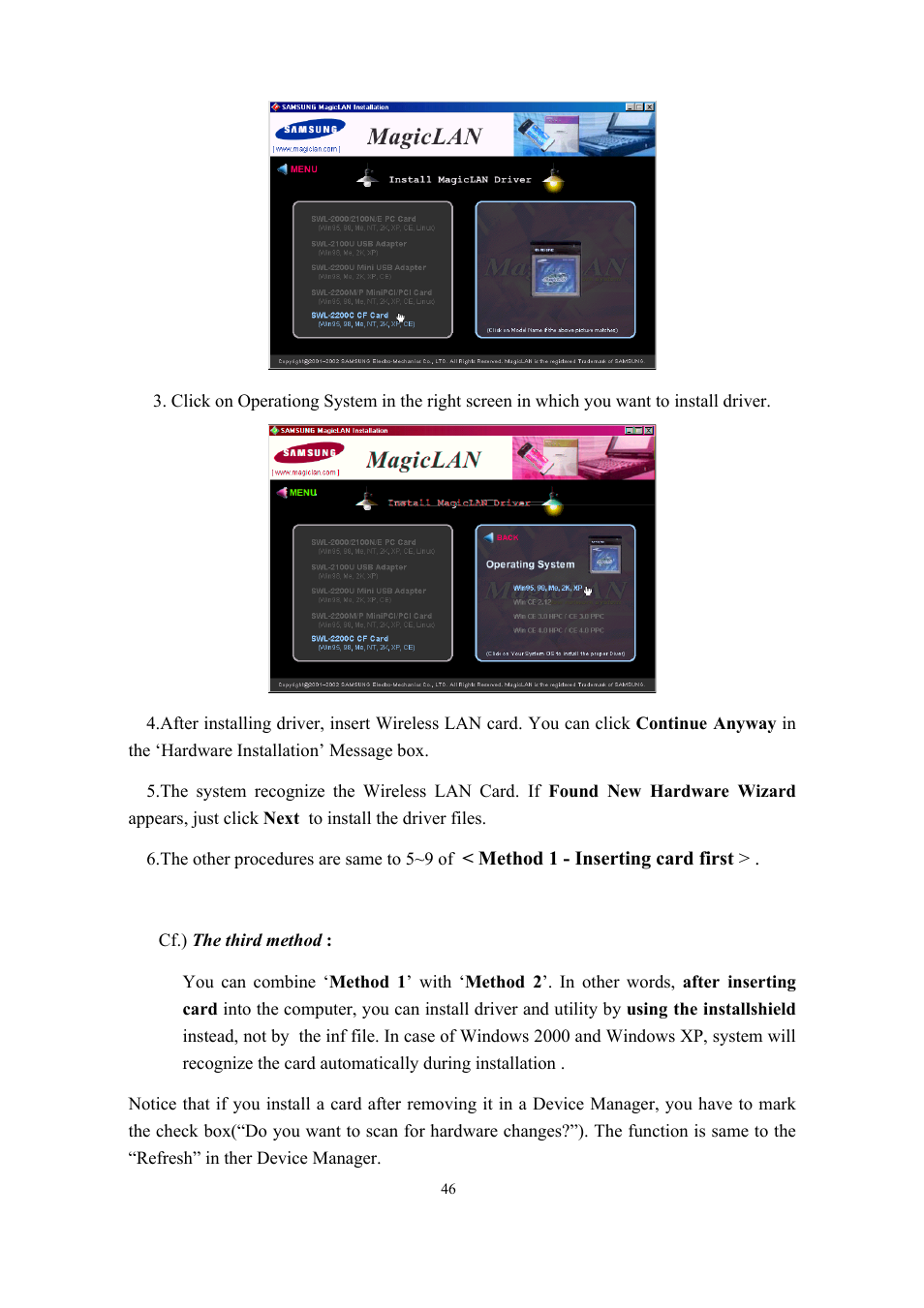 Samsung SWL-2200C User Manual | Page 46 / 82