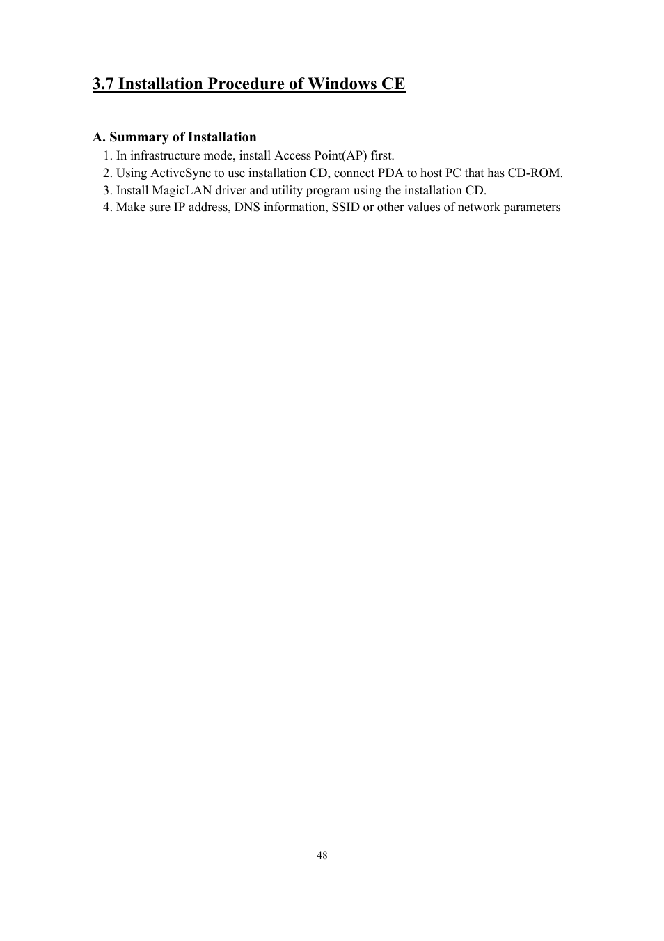 7 installation procedure of windows ce | Samsung SWL-2200C User Manual | Page 48 / 82