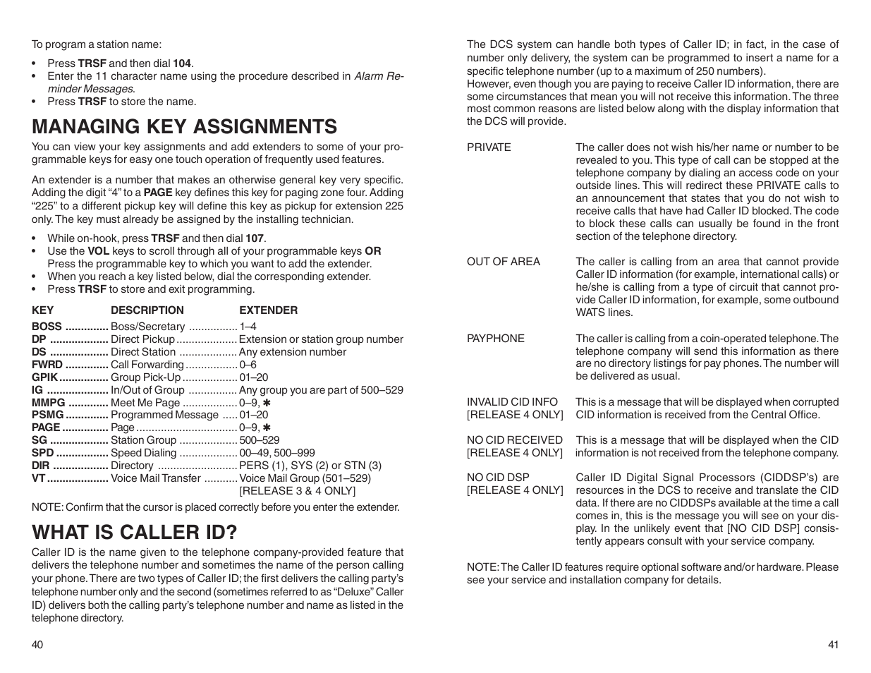 Managing key assignments, What is caller id | Samsung BASIC 12B User Manual | Page 23 / 27