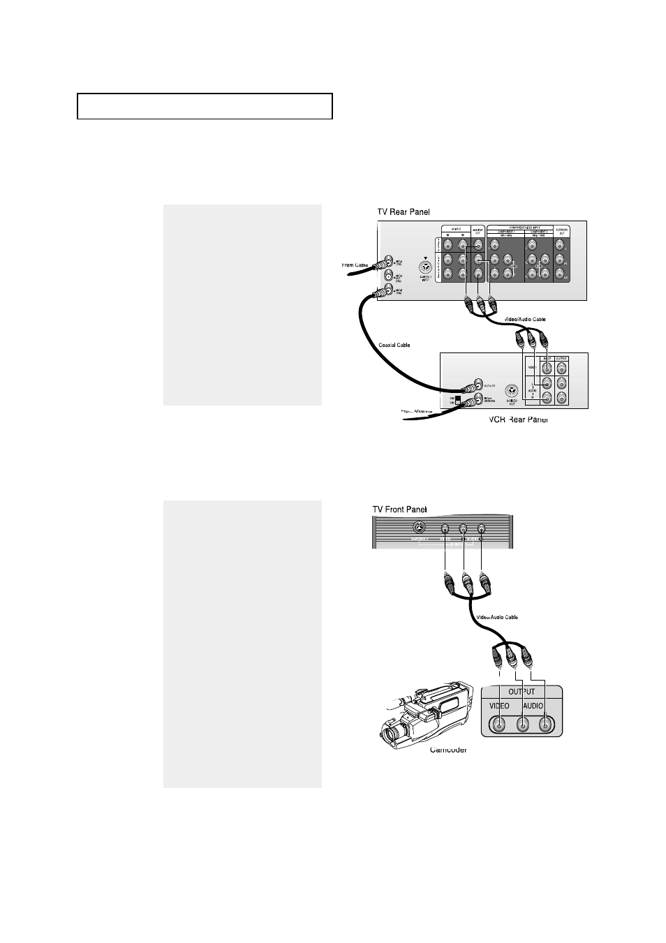 Connecting a camcorder | Samsung Tantus HCM653W User Manual | Page 19 / 67