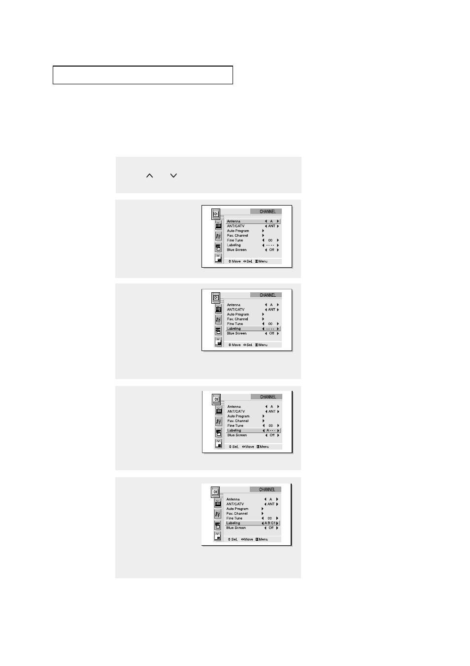 Labeling the channels | Samsung Tantus HCM653W User Manual | Page 35 / 67