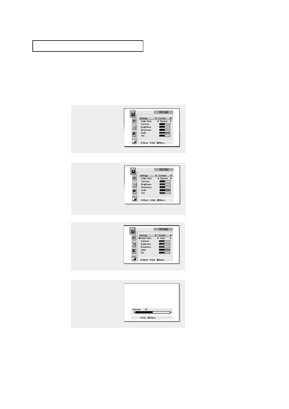 Picture control | Samsung Tantus HCM653W User Manual | Page 36 / 67