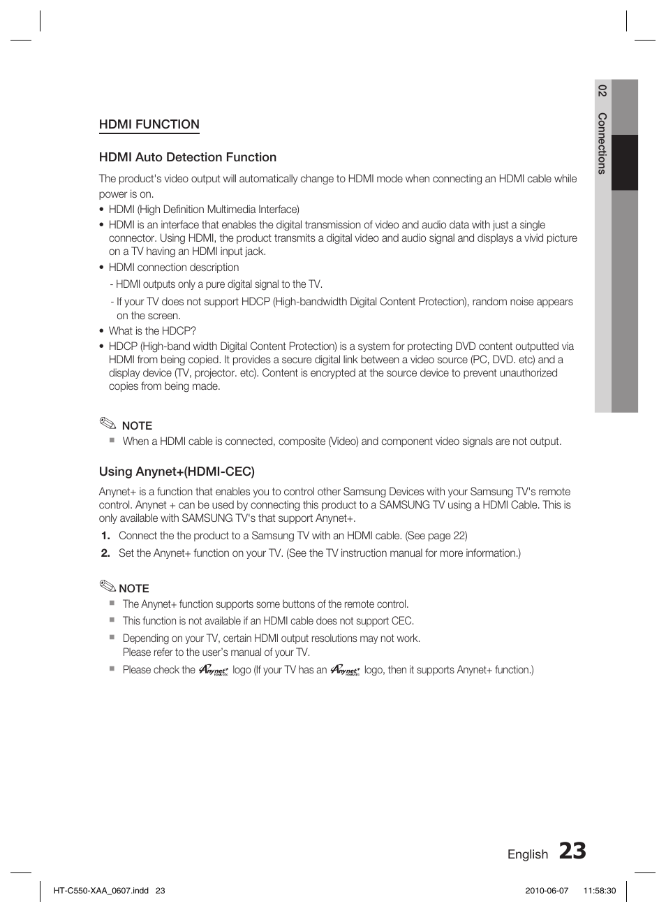 Samsung HT-C555 User Manual | Page 23 / 51