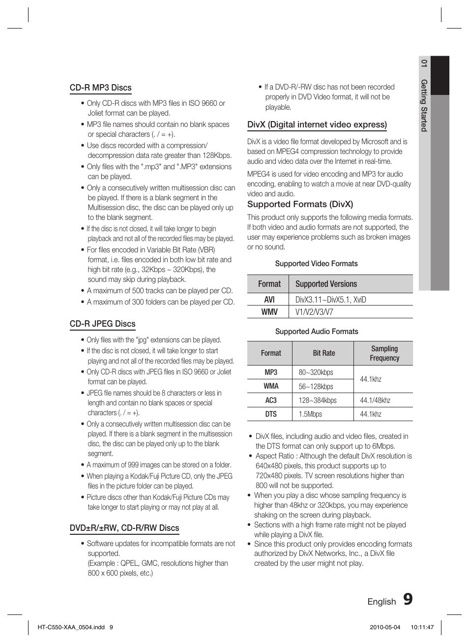 Samsung HT-C555 User Manual | Page 9 / 51