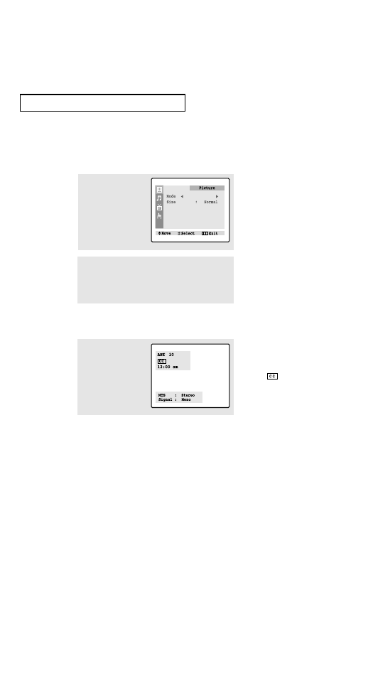 Viewing the menus and on-screen displays | Samsung TXN2734F User Manual | Page 26 / 59