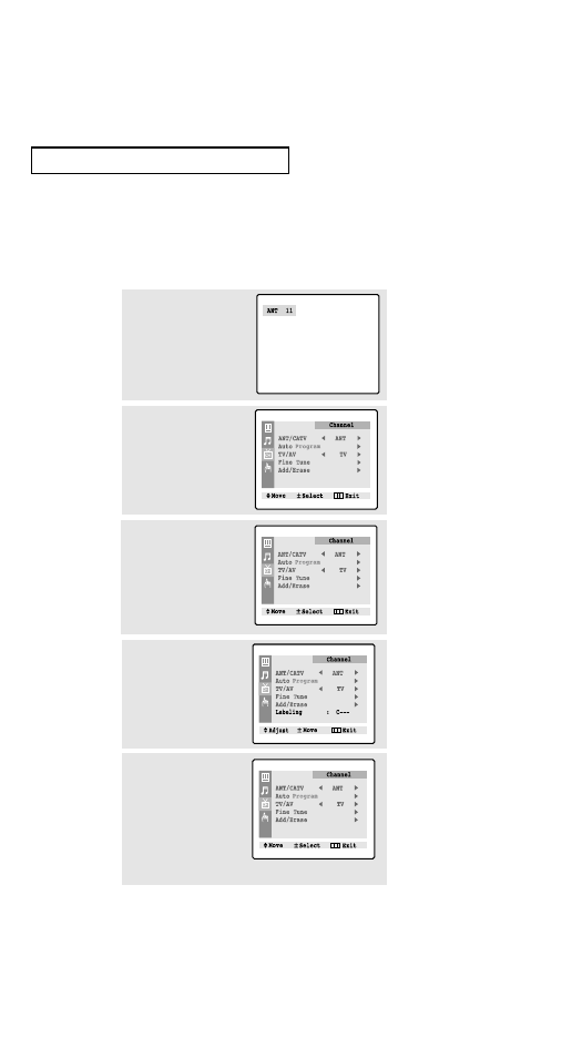 Labeling the channels | Samsung TXN2734F User Manual | Page 32 / 59