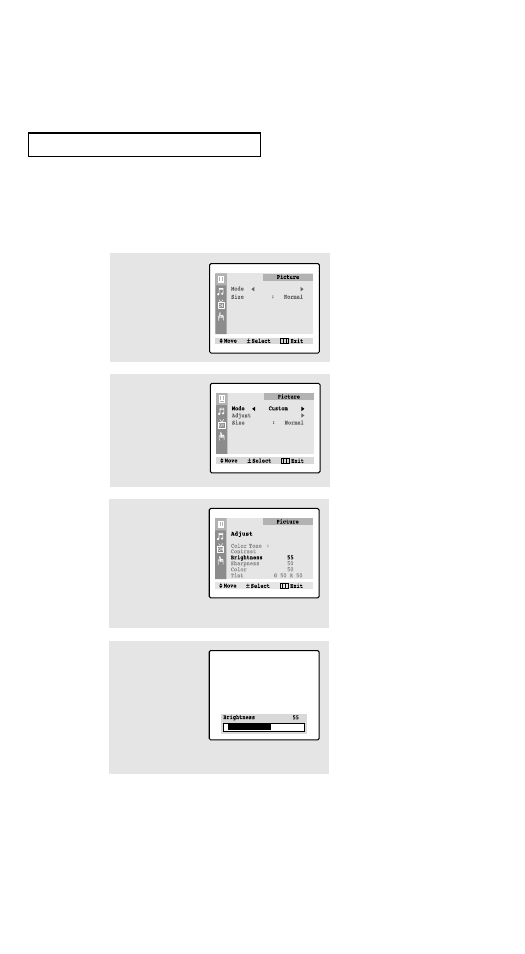 Customizing the picture | Samsung TXN2734F User Manual | Page 34 / 59