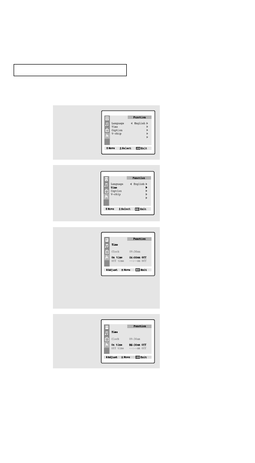 Setting the on/off timer | Samsung TXN2734F User Manual | Page 48 / 59