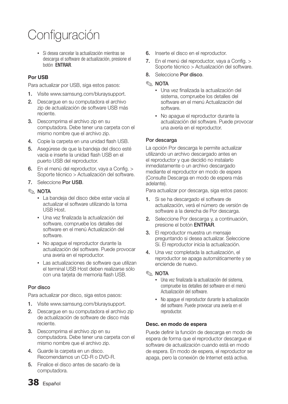 Configuración | Samsung BD-D5300 User Manual | Page 106 / 135
