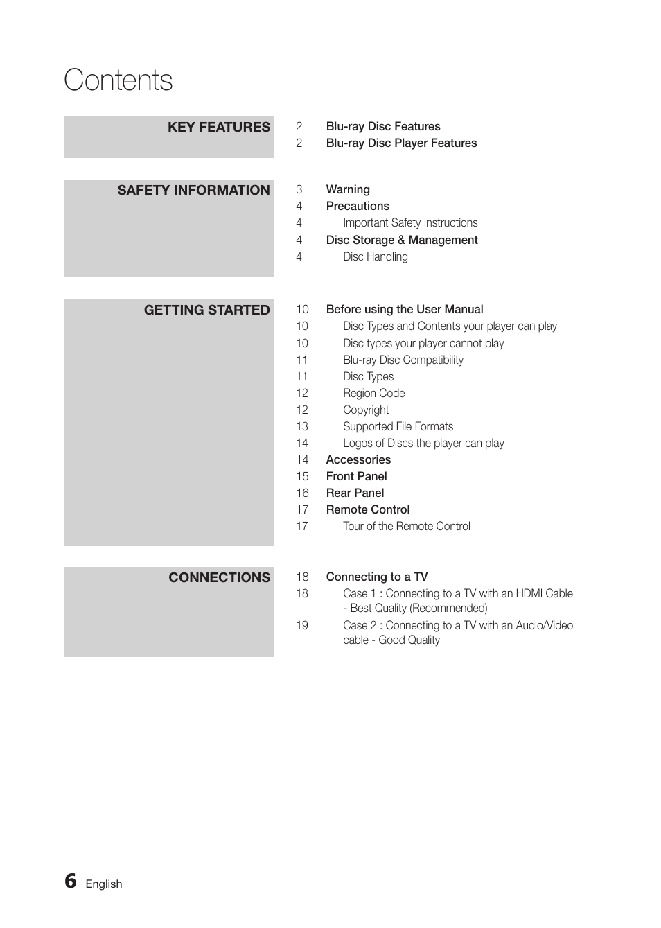 Samsung BD-D5300 User Manual | Page 6 / 135