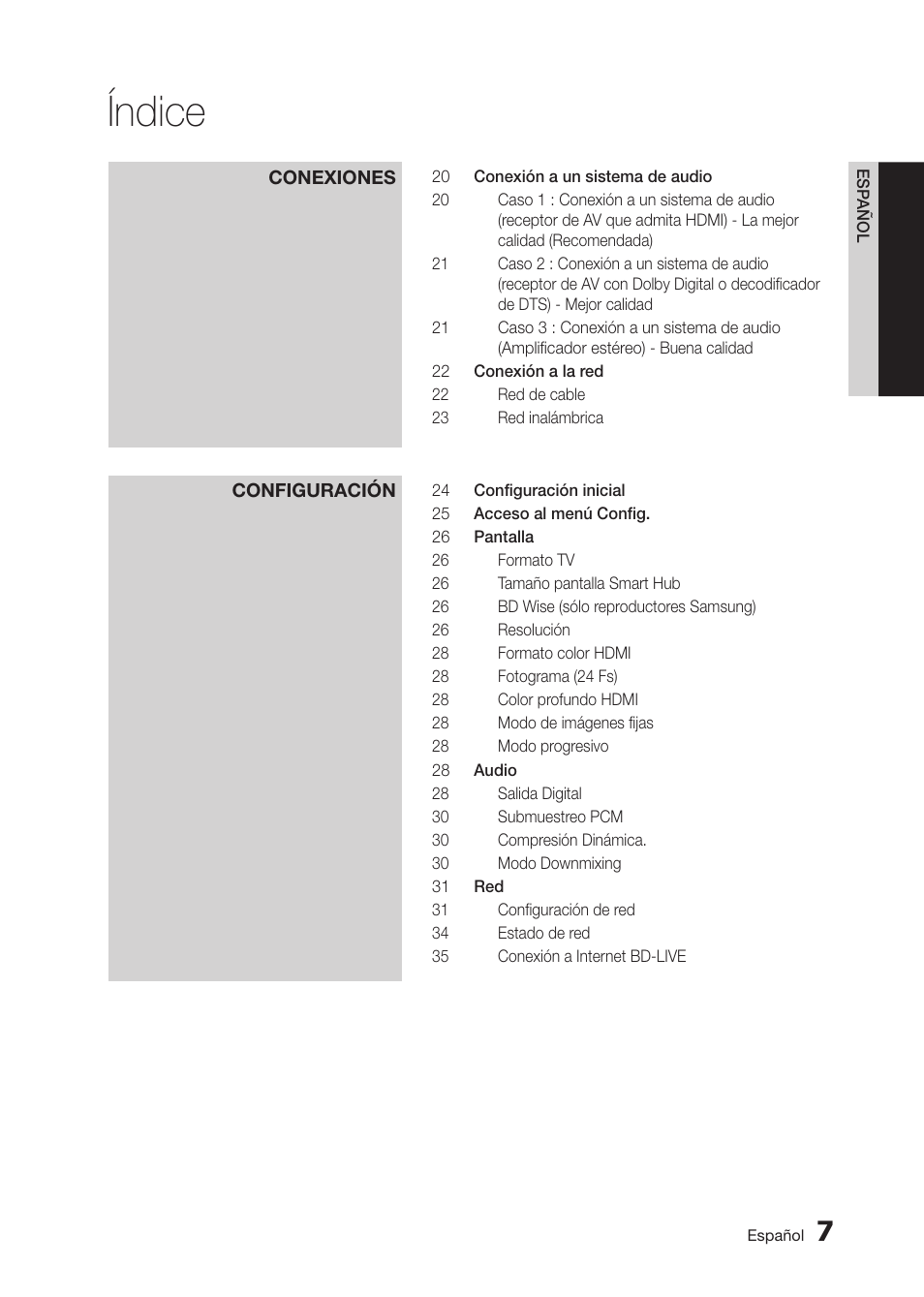 Índice | Samsung BD-D5300 User Manual | Page 75 / 135