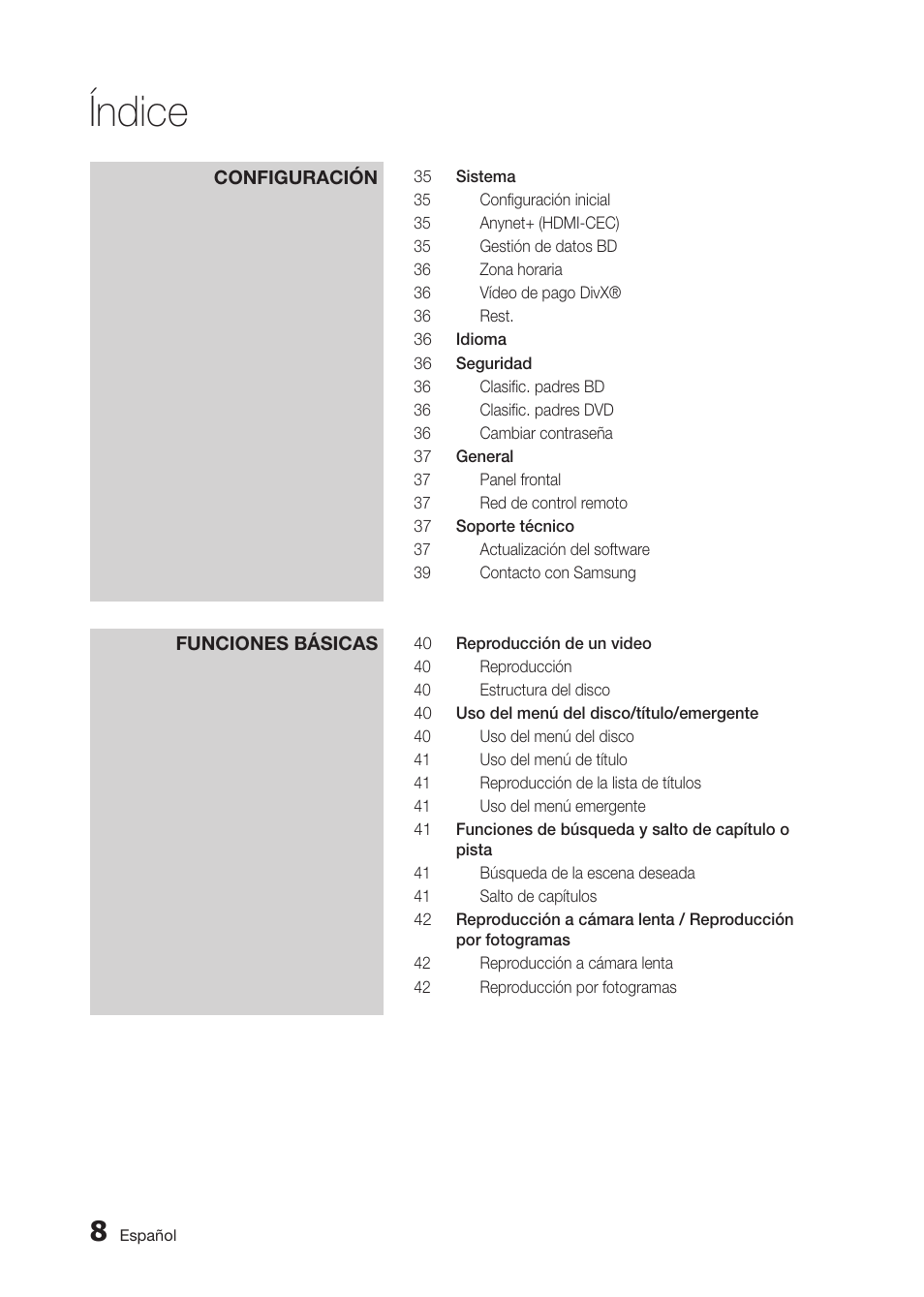 Índice | Samsung BD-D5300 User Manual | Page 76 / 135