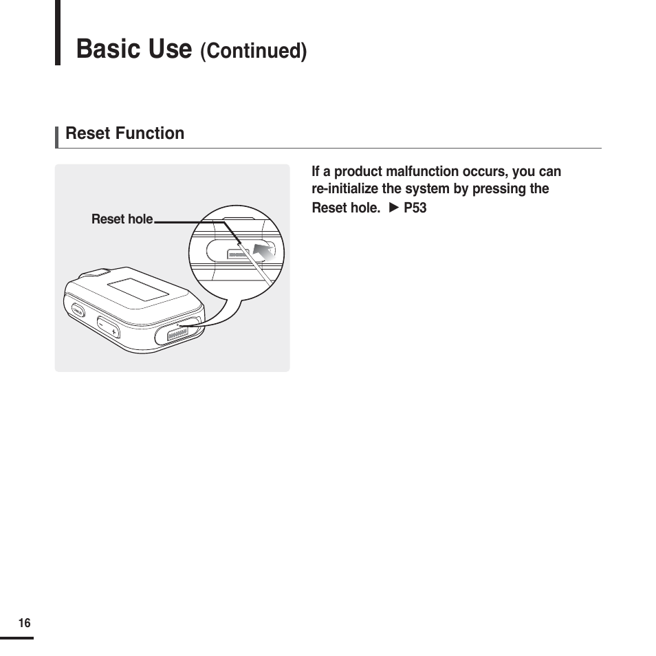 Basic use, Continued) | Samsung YP-F2X User Manual | Page 16 / 68