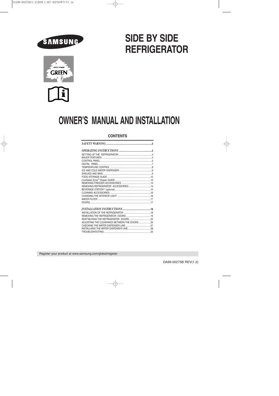Samsung DA99-00275B User Manual | 36 pages
