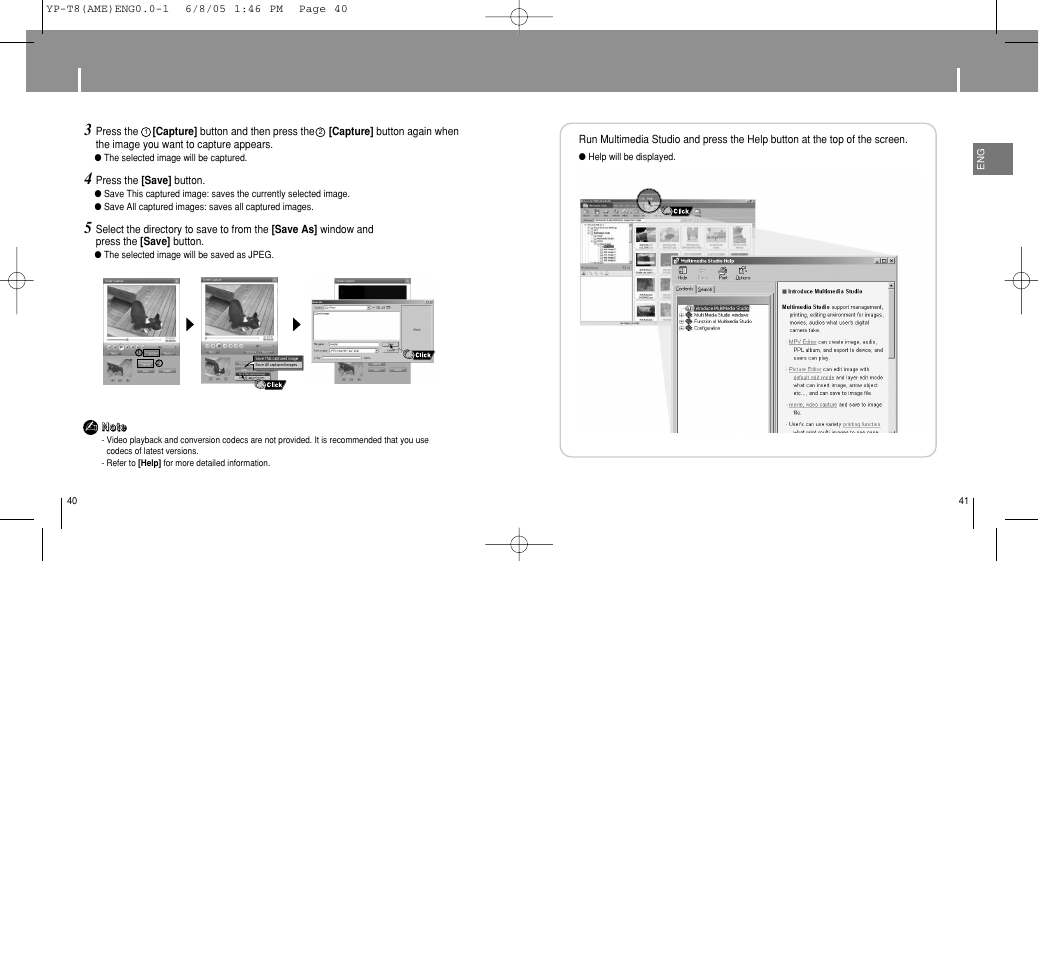 To view help on multimedia studio | Samsung YP-T8 User Manual | Page 21 / 50