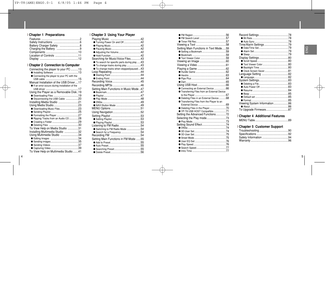 Samsung YP-T8 User Manual | Page 3 / 50