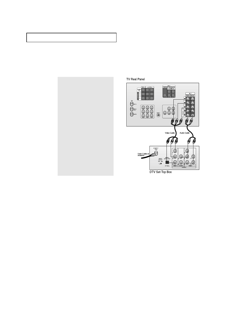 Connecting a dtv set-top box (480p, 1080i) | Samsung HCM5525WB User Manual | Page 21 / 67
