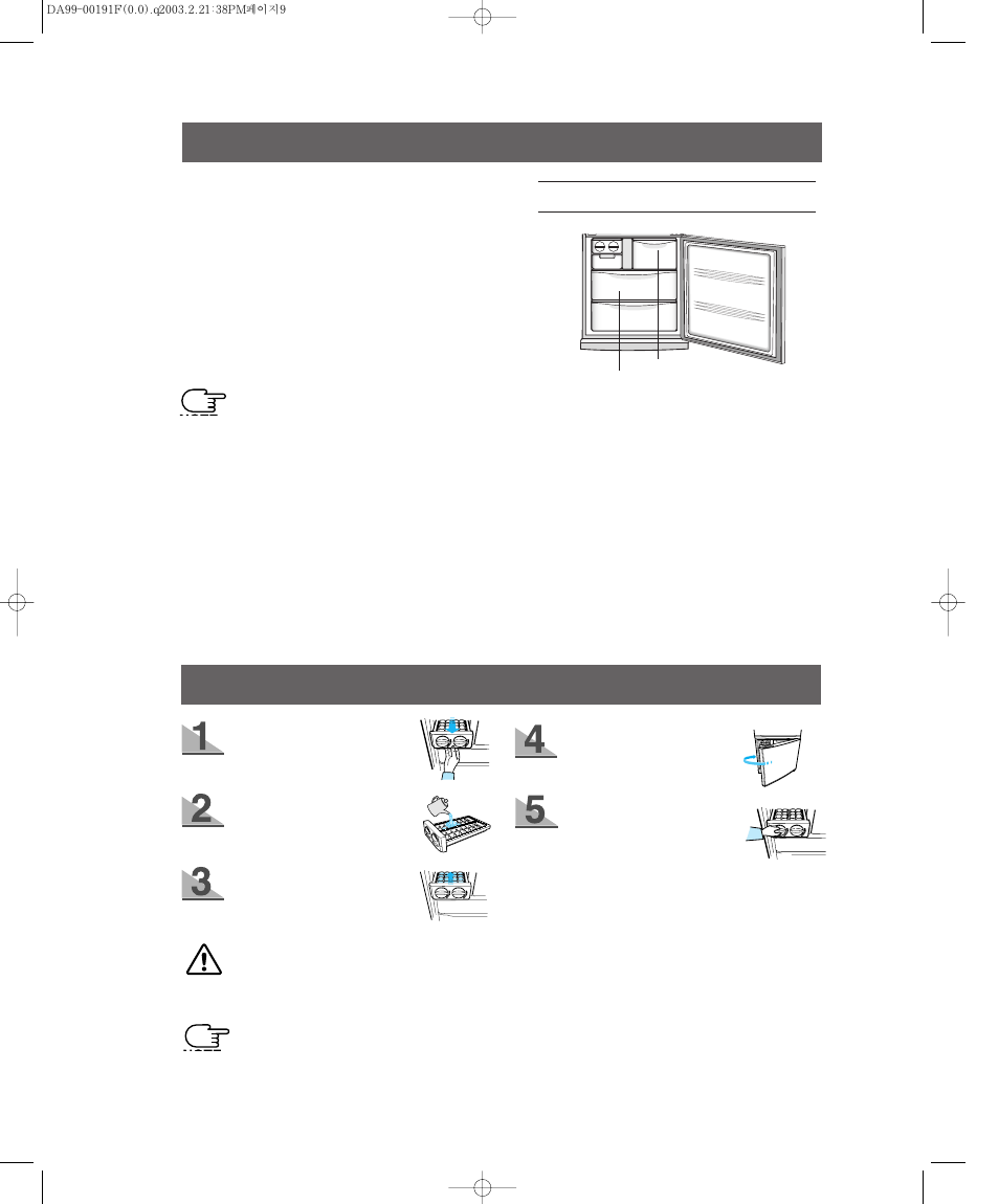 Removing and cleaning accessories, Storing food in the refrigerator or freezer, Making ice | B. freezer | Samsung RB2044SL User Manual | Page 10 / 15