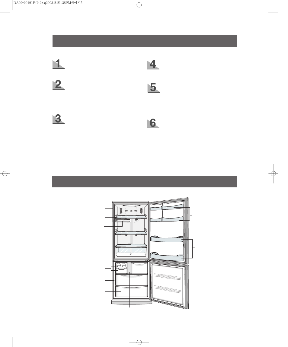 View of your refrigerator / freezer, Preparing the refrigerator / freezer | Samsung RB2044SL User Manual | Page 6 / 15