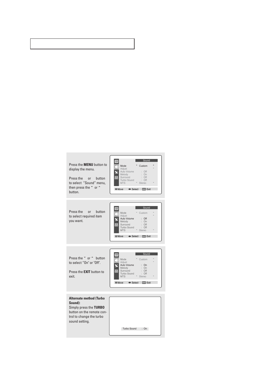 Extra sound settings | Samsung CL21K30MQ User Manual | Page 34 / 40
