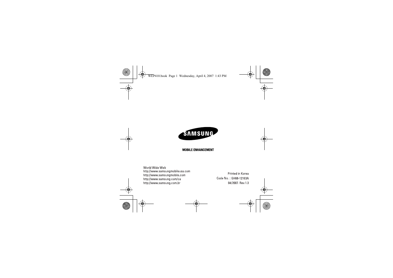 Samsung WEP 410 User Manual | 107 pages