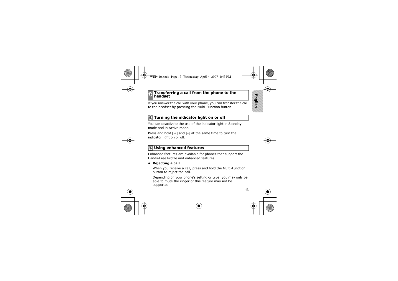 Samsung WEP 410 User Manual | Page 16 / 107