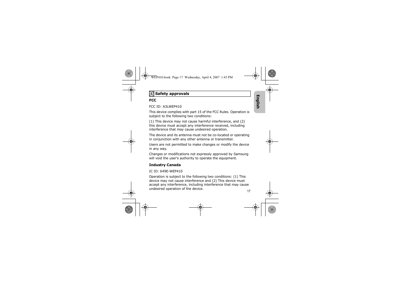 Samsung WEP 410 User Manual | Page 20 / 107