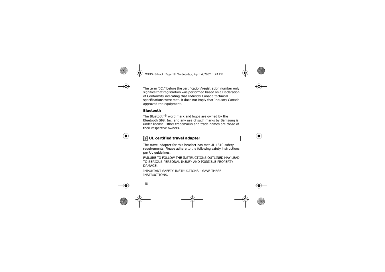 Samsung WEP 410 User Manual | Page 21 / 107