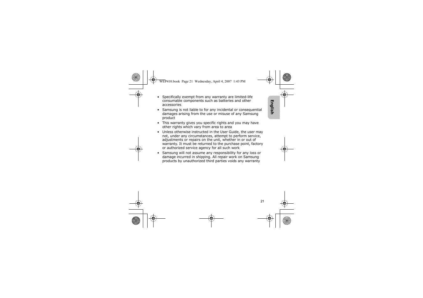 Samsung WEP 410 User Manual | Page 24 / 107