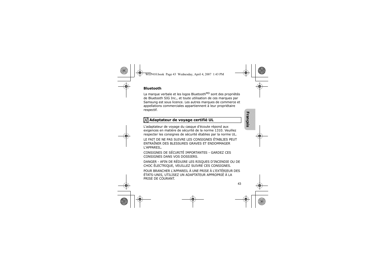 Samsung WEP 410 User Manual | Page 46 / 107