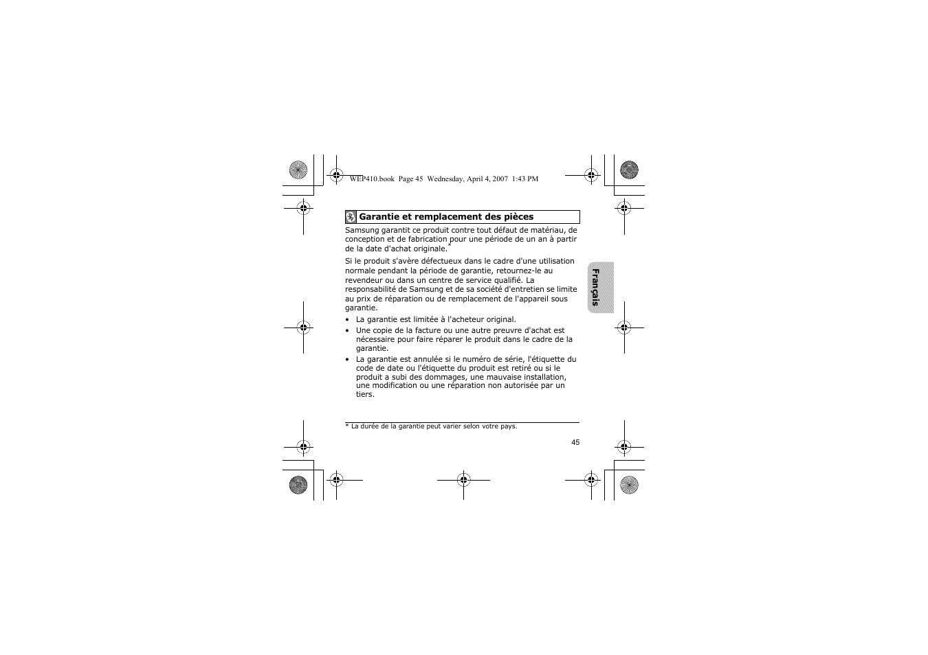 Samsung WEP 410 User Manual | Page 48 / 107