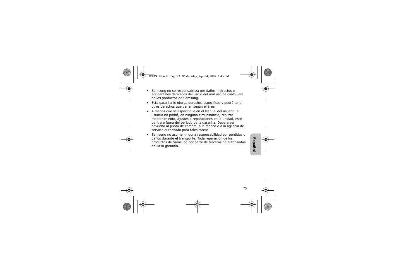 Samsung WEP 410 User Manual | Page 76 / 107