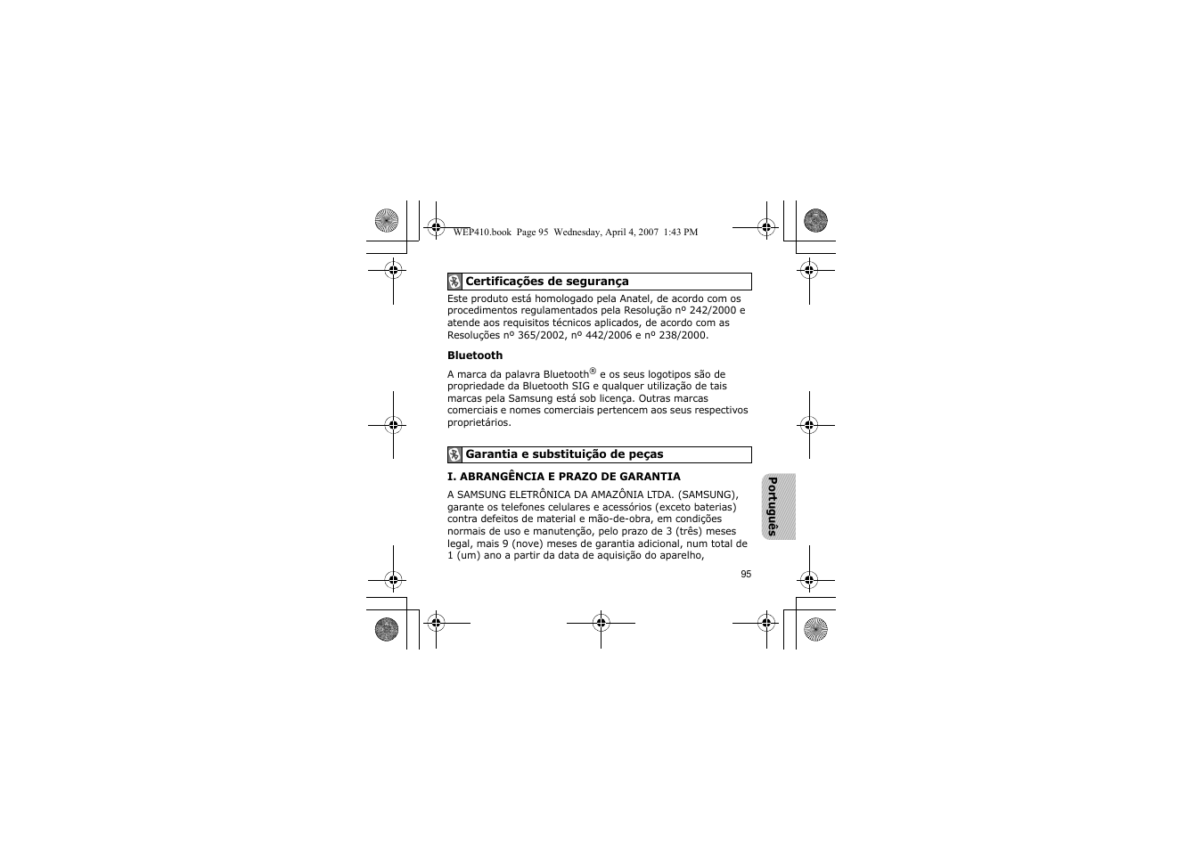 Samsung WEP 410 User Manual | Page 98 / 107