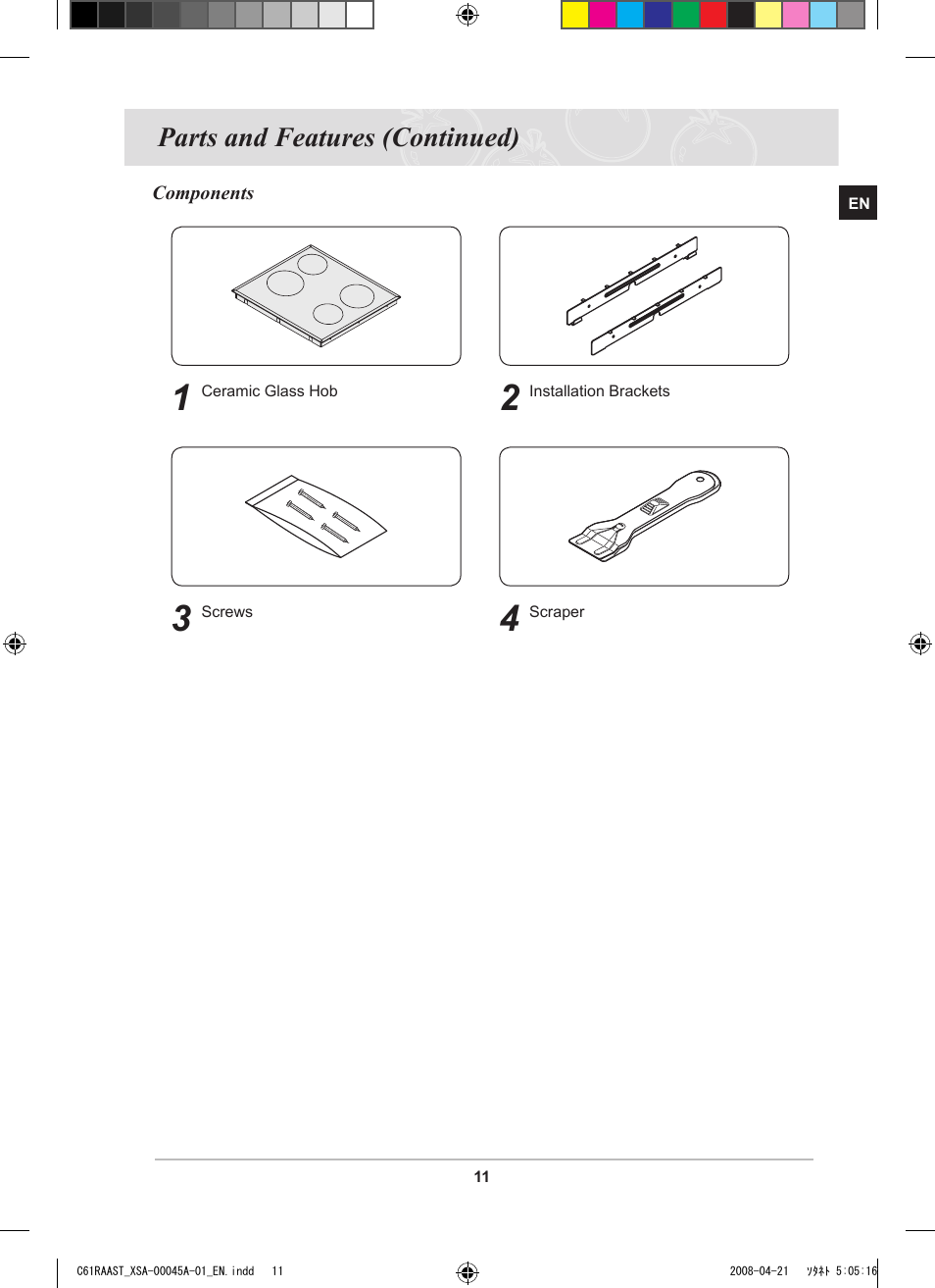 Parts and features (continued) | Samsung C61RABAL User Manual | Page 13 / 30